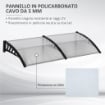 PENSILINA DA ESTERNO PER FINESTRE E PORTE IN POLICARBONATO E ALLUMINIO 200X100X26 CM TRASPARENTE