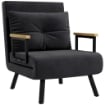 POLTRONA LETTO 3 IN 1 CON SCHIENALE RECLINABILE IN 5 POSIZIONI E CUSCINO 63X73X81 CM NERO