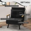 POLTRONA LETTO 3 IN 1 CON SCHIENALE RECLINABILE IN 5 POSIZIONI E CUSCINO 63X73X81 CM NERO