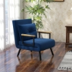 POLTRONA LETTO 3 IN 1 CON SCHIENALE RECLINABILE E CUSCINO IN TESSUTO EFFETTO VELLUTO 63X73X81 CM BLU
