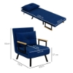 POLTRONA LETTO 3 IN 1 CON SCHIENALE RECLINABILE E CUSCINO IN TESSUTO EFFETTO VELLUTO 63X73X81 CM BLU