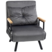 POLTRONA LETTO 3 IN 1 CON SCHIENALE RECLINABILE IN 5 POSIZIONI E CUSCINO 63X73X81 CM GRIGIO SCURO