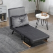 POLTRONA LETTO 3 IN 1 CON SCHIENALE RECLINABILE IN 5 POSIZIONI E CUSCINO 63X73X81 CM GRIGIO SCURO