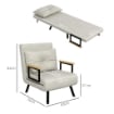 POLTRONA LETTO 3 IN 1 CON SCHIENALE RECLINABILE E CUSCINO IN TESSUTO EFFETTO VELLUTO 63X73X81 CM CREMA