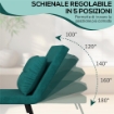 POLTRONA LETTO 3 IN 1 CON SCHIENALE RECLINABILE IN 5 POSIZIONI E CUSCINO 63X73X81 CM VERDE