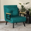 POLTRONA LETTO 3 IN 1 CON SCHIENALE RECLINABILE IN 5 POSIZIONI E CUSCINO 63X73X81 CM VERDE