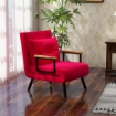 POLTRONA LETTO 3 IN 1 CON SCHIENALE RECLINABILE E CUSCINO IN TESSUTO EFFETTO VELLUTO 63X73X81 CM ROSSO