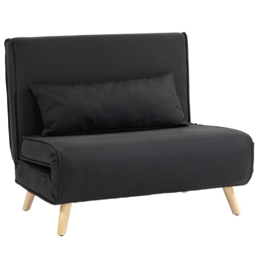 POLTRONA LETTO 3 IN 1 CON SCHIENALE RECLINABILE SU 6 POSIZIONI IN TESSUTO 94X78X80 CM NERO