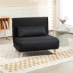 POLTRONA LETTO 3 IN 1 CON SCHIENALE RECLINABILE SU 6 POSIZIONI IN TESSUTO 94X78X80 CM NERO