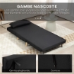 POLTRONA LETTO 3 IN 1 CON SCHIENALE RECLINABILE SU 6 POSIZIONI IN TESSUTO 94X78X80 CM NERO