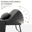 POLTRONA LETTO 3 IN 1 CON SCHIENALE REGOLABILE E CUSCINO IN TESSUTO EFFETTO LINO 95X179X78 CM GRIGIO