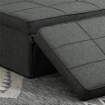 POLTRONA LETTO 3 IN 1 CON SCHIENALE REGOLABILE E CUSCINO IN TESSUTO EFFETTO LINO 95X179X78 CM GRIGIO