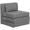 POLTRONA LETTO PIEGHEVOLE DA TERRA A 3 SEZIONI SALVASPAZIO IN TESSUTO 80X75X74 CM GRIGIO