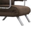 POLTRONA LETTO MODERNA 2 IN 1 CON SCHIENALE RECLINABILE SU 5 POSIZIONI E CUSCINO 65X69X80 CM MARRONE