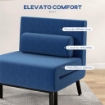 POLTRONA LETTO CON SCHIENALE REGOLABILE IN 5 POSIZIONI IN TESSUTO EFFETTO LINO E ACCIAIO 75X70X75 CM BLU SCURO