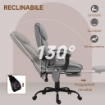 POLTRONA MASSAGGIANTE E RECLINABILE CON POGGIAPIEDI IN FINTA PELLE E ACCIAIO 66X75X112-122 CM GRIGIO