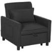 POLTRONA LETTO RECLINABILE CON TASCHE LATERALI IN TESSUTO EFFETTO VELLUTO 74X84X81 CM GRIGIO SCURO