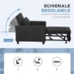POLTRONA LETTO RECLINABILE CON TASCHE LATERALI IN TESSUTO EFFETTO VELLUTO 74X84X81 CM GRIGIO SCURO