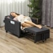 POLTRONA LETTO RECLINABILE CON TASCHE LATERALI IN TESSUTO EFFETTO VELLUTO 74X84X81 CM GRIGIO SCURO
