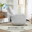 POLTRONA RECLINABILE 150¦ MAX CON POGGIAPIEDI IN TESSUTO EFFETTO LINO 68X90X106 CM GRIGIO CHIARO