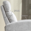 POLTRONA RECLINABILE 150¦ MAX CON POGGIAPIEDI IN TESSUTO EFFETTO LINO 68X90X106 CM GRIGIO CHIARO
