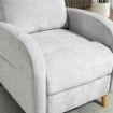 POLTRONA RECLINABILE 150¦ MAX CON POGGIAPIEDI IN TESSUTO EFFETTO LINO 68X90X106 CM GRIGIO CHIARO