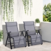 OUTSUNNY SEDIA SDRAIO DA GIARDINO ZERO GRAVITY SET 2 PEZZI CON SCHIENALE REGOLABILE SU 9 POSIZIONI E CUSCINI 65X70X111 CM GRIGIO