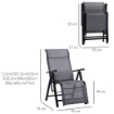 OUTSUNNY SEDIA SDRAIO DA GIARDINO ZERO GRAVITY SET 2 PEZZI CON SCHIENALE REGOLABILE SU 9 POSIZIONI E CUSCINI 65X70X111 CM GRIGIO