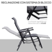 OUTSUNNY SEDIA SDRAIO DA GIARDINO ZERO GRAVITY SET 2 PEZZI CON SCHIENALE REGOLABILE SU 9 POSIZIONI E CUSCINI 65X70X111 CM GRIGIO