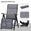 OUTSUNNY SEDIA SDRAIO DA GIARDINO ZERO GRAVITY SET 2 PEZZI CON SCHIENALE REGOLABILE SU 9 POSIZIONI E CUSCINI 65X70X111 CM GRIGIO