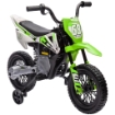 MOTO ELETTRICA PER BAMBINI CON ROTELLE E INDICATORE DI CARICA IN PP E METALLO 107X56X70 CM VERDE
