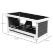 NIDO PER GALLINE A 2 AREE CON BASE RIALZATA E TETTO IN LEGNO E BITUME 66X37X34 CM GRIGIO BIANCO E NERO