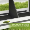 NIDO PER GALLINE A 2 AREE CON BASE RIALZATA E TETTO IN LEGNO E BITUME 66X37X34 CM GRIGIO BIANCO E NERO