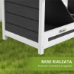 NIDO PER GALLINE A 2 AREE CON BASE RIALZATA E TETTO IN LEGNO E BITUME 66X37X34 CM GRIGIO BIANCO E NERO
