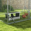 NIDO PER GALLINE A 2 AREE CON BASE RIALZATA E TETTO IN LEGNO E BITUME 66X37X34 CM GRIGIO BIANCO E NERO
