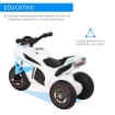 MOTO GIOCATTOLO CAVALCABILE A 3 RUOTE PER BAMBINI 18-36 MESI STILE POLIZIA CON MUSICA E FARI AZZURRO