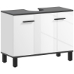 MOBILE SOTTOLAVABO BAGNO CON ARMADIETTO 2 ANTE E RIPIANO REGOLABILE 80X34X60 CM BIANCO LUCIDO
