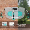 AVVOLGITUBO AUTOMATICO A PARETE E PORTATILE LUNGHEZZA 30+2 MT SISTEMA DI BLOCCO E 7 GETTI GRIGIO