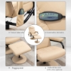 POLTRONA RELAX CON POUF POGGIAPIEDI RECLINABILE A 145° CON 10 PUNTI MASSAGGIO E TELECOMANDO IN FINTA PELLE CREMA