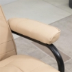 POLTRONA RELAX CON POUF POGGIAPIEDI RECLINABILE A 145° CON 10 PUNTI MASSAGGIO E TELECOMANDO IN FINTA PELLE CREMA
