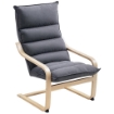 POLTRONA A DONDOLO MODERNA CON BRACCIOLI IN LEGNO E CUSCINI SPESSI IN VELLUTO 67X83X105 CM GRIGIO