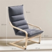 POLTRONA A DONDOLO MODERNA CON BRACCIOLI IN LEGNO E CUSCINI SPESSI IN VELLUTO 67X83X105 CM GRIGIO