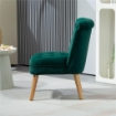 POLTRONA PER SALOTTO IN VELLUTO CON SEDUTA IMBOTTITA E TRAPUNTATA A BOTTONI 60X66X79 CM VERDE