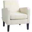 POLTRONCINA DA CAMERA MODERNA IN TESSUTO CON BRACCIOLI 66X72X74 CM CREMA