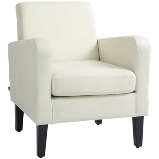 POLTRONCINA DA CAMERA MODERNA IN TESSUTO CON BRACCIOLI 66X72X74 CM CREMA