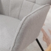 POLTRONA A DONDOLO IMBOTTITA IN LEGNO E ACCIAIO CON RIVESTIMENTO BOUCLÚ 71X98X101 CM GRIGIO