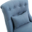 POLTRONA PER SALOTTO IMBOTTITA CON CUSCINO IN TESSUTO EFFETTO LINO E LEGNO 52.5X69X77 CM BLU