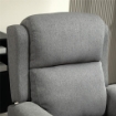 POLTRONA RECLINABILE CON POGGIAPIEDI IN TESSUTO EFFETTO LINO LEGNO E METALLO 77X91X106 CM GRIGIO SCURO