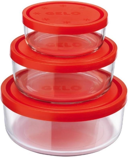 SET 3 CONTENITORI ERMETICI DA CUCINA REALIZZATI IN VETRO 11/15/18 CM 