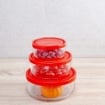 SET 3 CONTENITORI ERMETICI DA CUCINA REALIZZATI IN VETRO 11/15/18 CM 